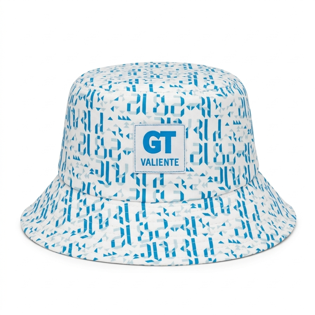 ValienteCaps GT white and blue bucket with white handle, featuring a sleek design and durable construction.
