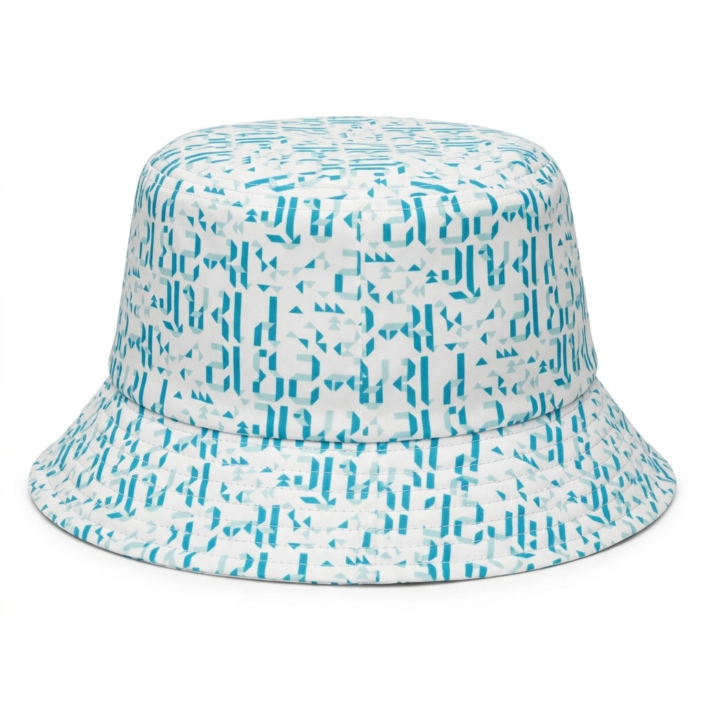 ValienteCaps GT White & Blue Bucket showing a white and blue bucket with branding, ideal for outdoor or utility use.