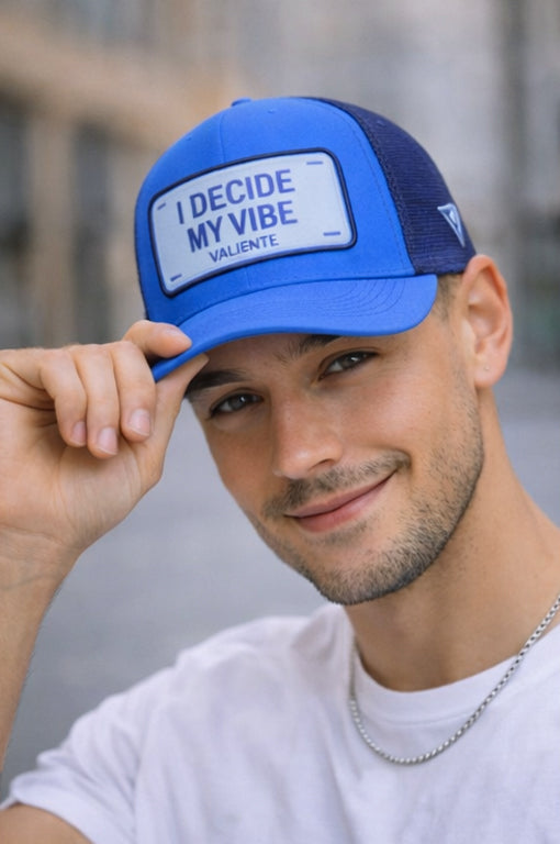 
                  
                    "I Decide My Vibe" Trucker Hat Premium Rubber Logo
                  
                