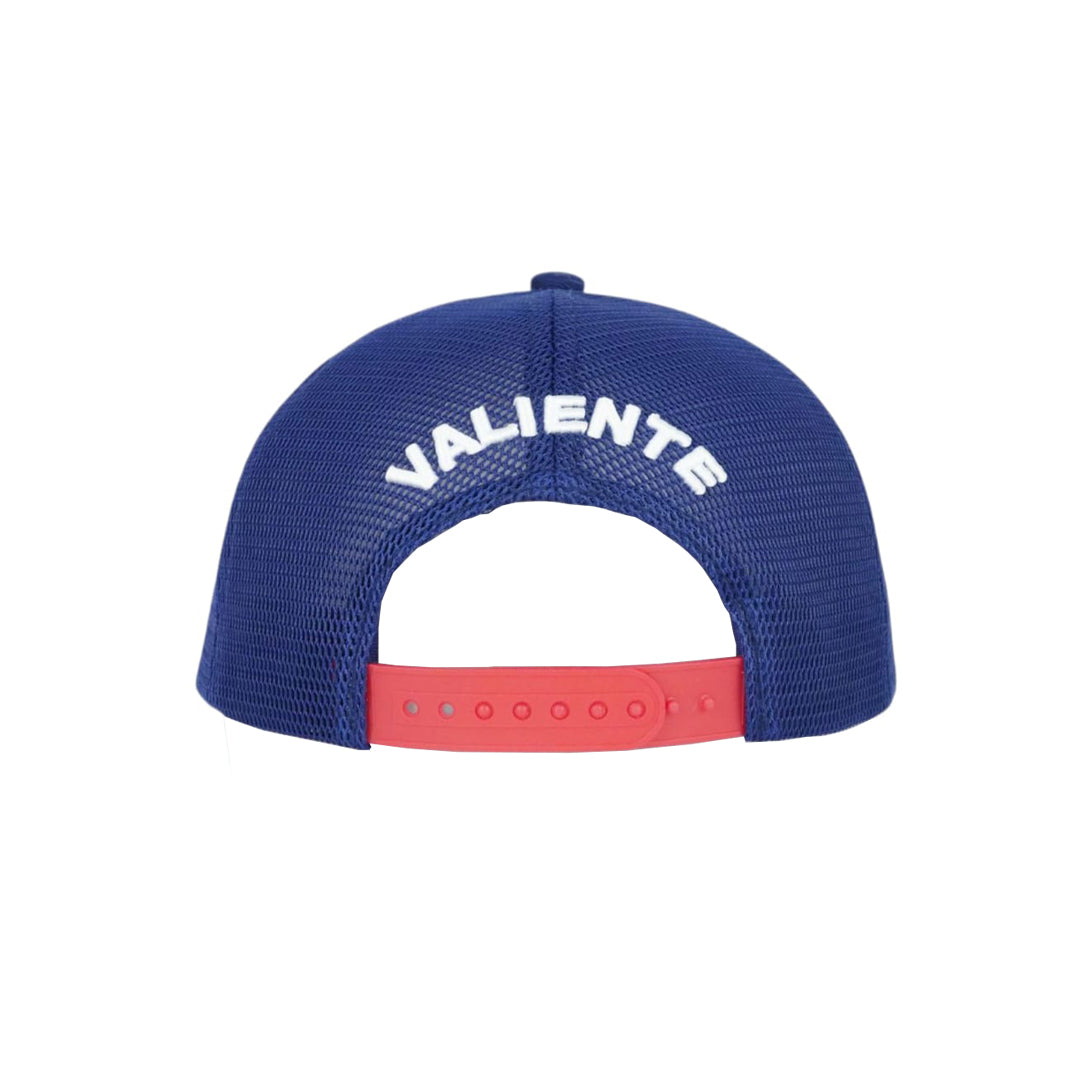 
                  
                    ValienteCaps Kings Trucker Cap with mesh back and adjustable strap, featuring a classic trucker hat design in black and white.
                  
                