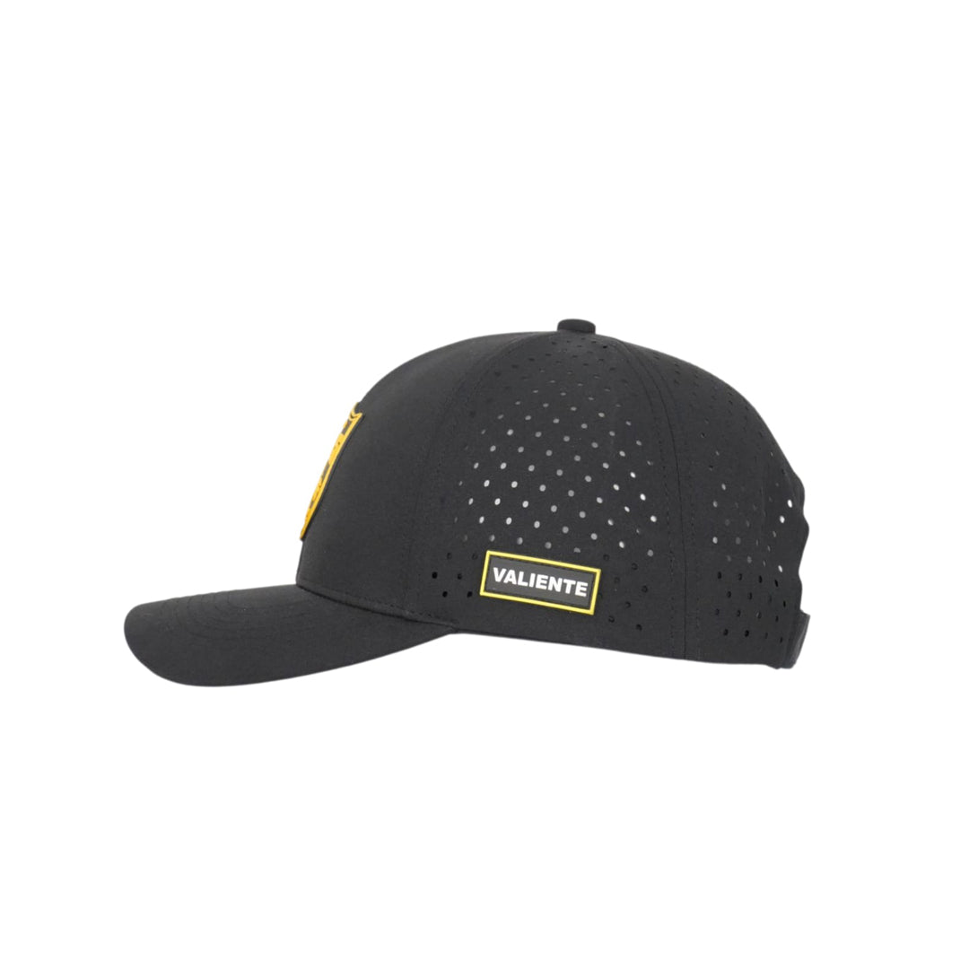 
                  
                    Valientecaps Punjab King black cap with curved brim and adjustable strap, casual headwear for sports and everyday wear.
                  
                