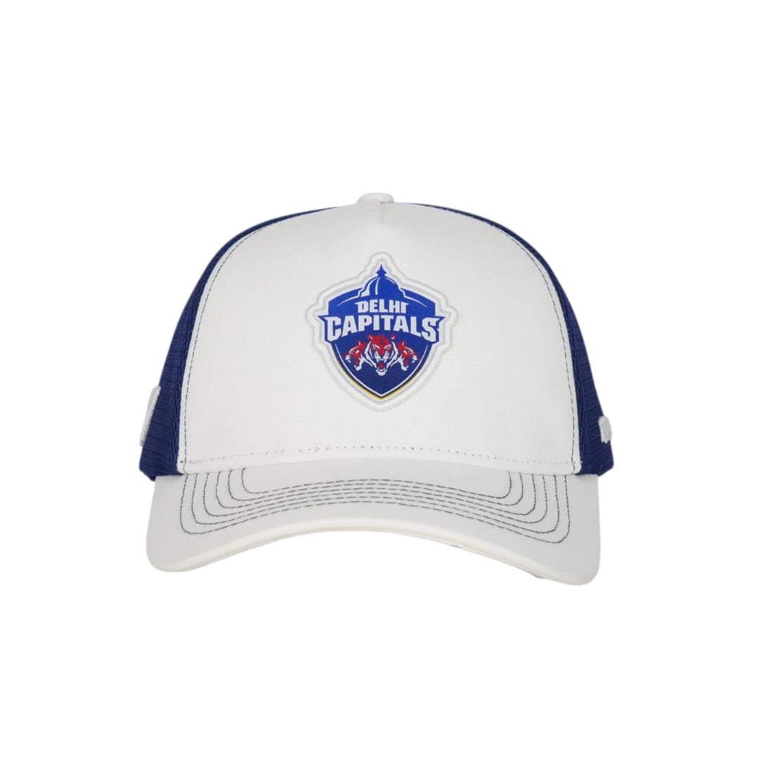 ValienteCaps Delhi Capitals classic trucker hat with team logo, adjustable snapback, and mesh back for breathable comfort.