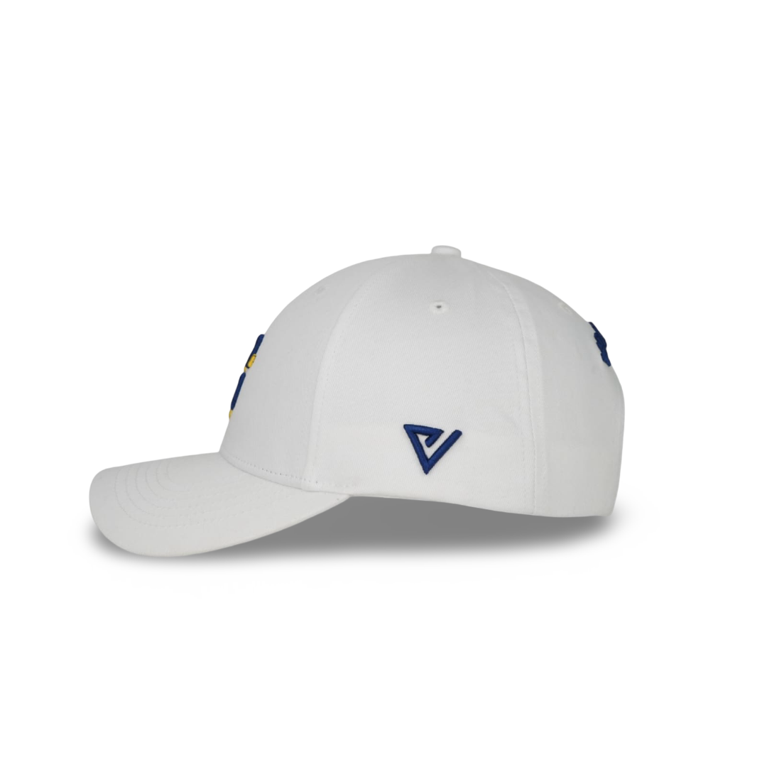 
                  
                    ValienteCaps GT White baseball cap with adjustable strap and curved brim, featuring a clean white design and embroidered logo.
                  
                