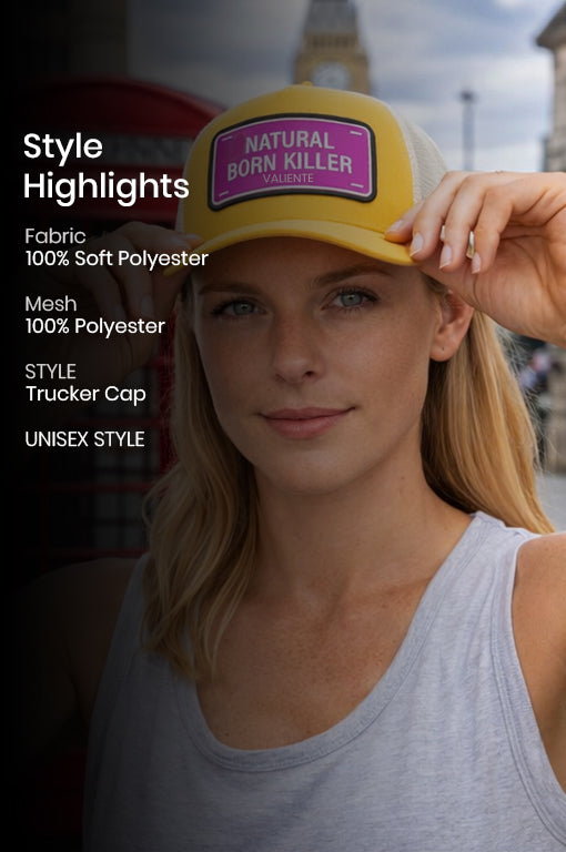 
                  
                    "Natural Born Killer" Trucker Hat Premium Rubber Logo
                  
                