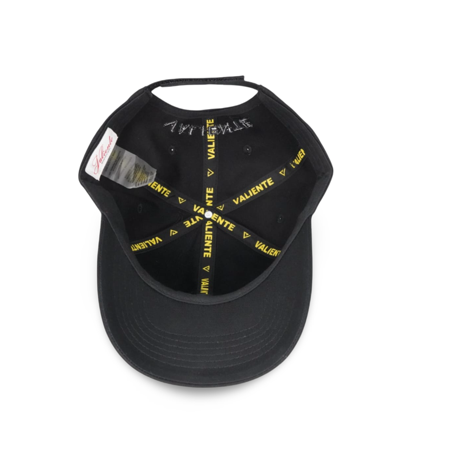 
                  
                    Black GT baseball cap by valientecaps featuring a curved brim and adjustable strap, displayed on a plain background.
                  
                