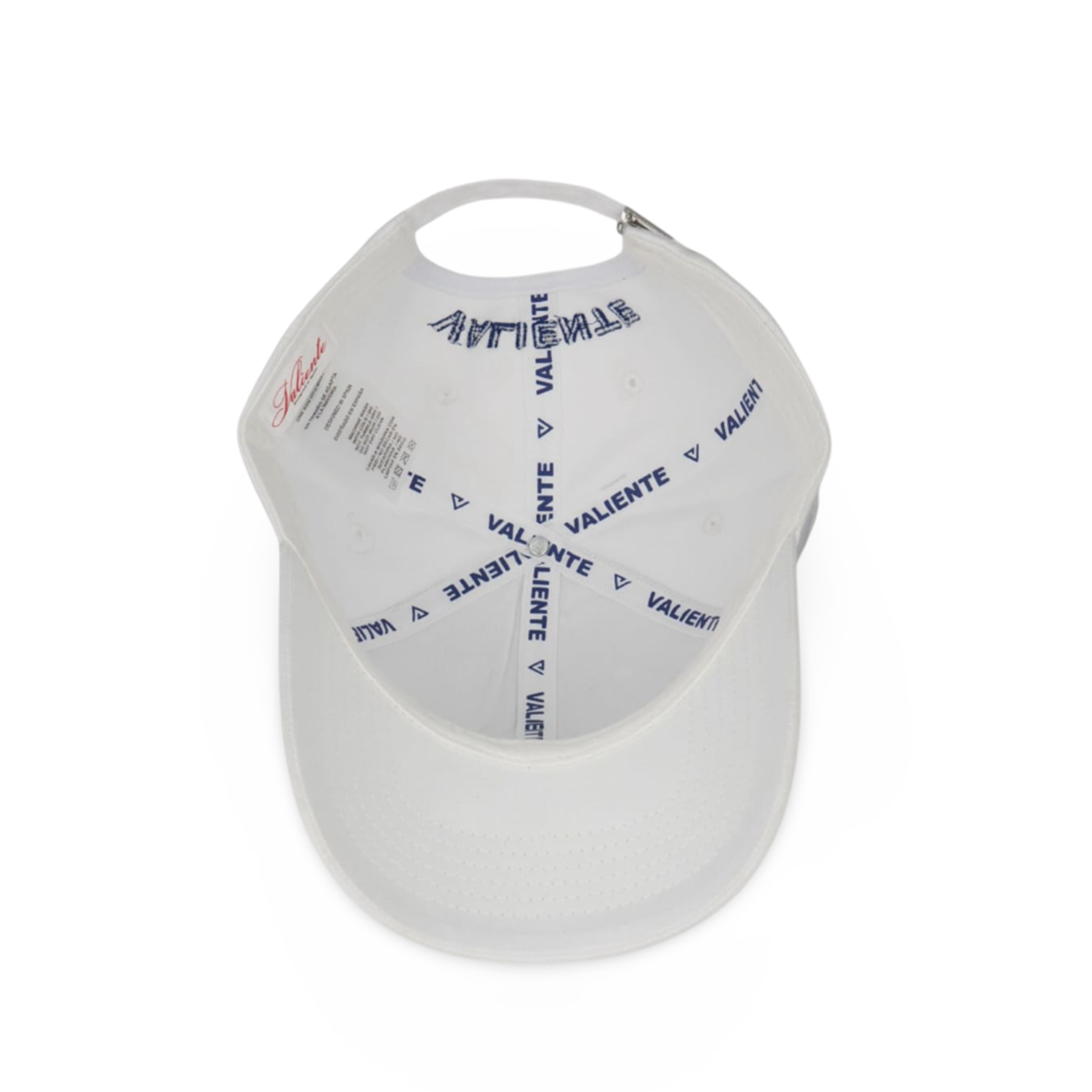 
                  
                    Valientecaps GT White Baseball Cap with adjustable strap and embroidered logo front view
                  
                
