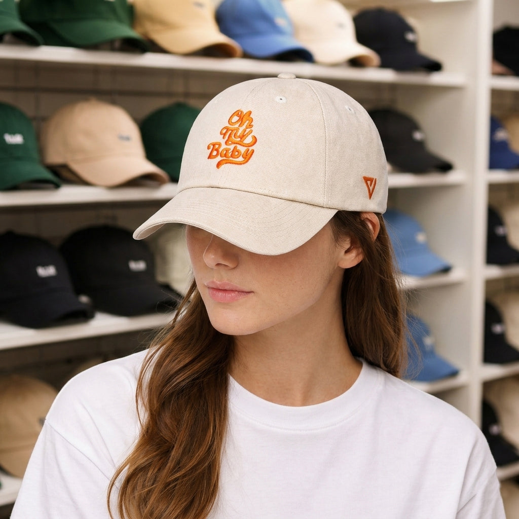 
                  
                    ValienteCaps Oh My Baby baby cap with playful embroidered design, soft fabric, and adjustable fit for comfortable wear.
                  
                