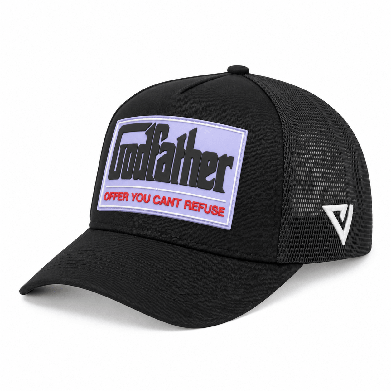 Black Godfather Rubber Logo - valientecaps