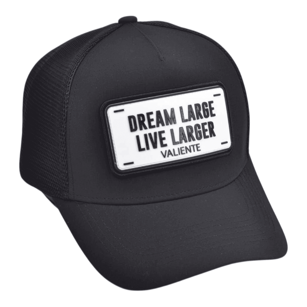 "Dream Large, Live Larger" Trucker Hat — Chase Big, Live Bold - valientecaps