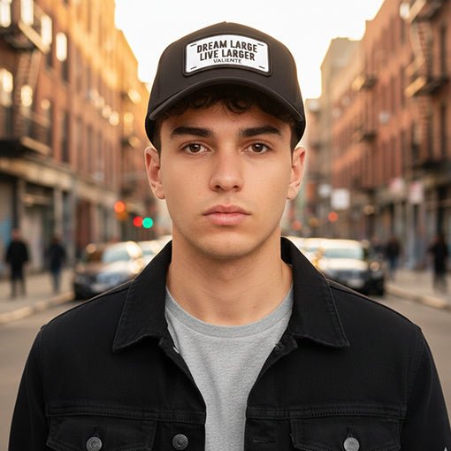 "Dream Large, Live Larger" Trucker Hat — Chase Big, Live Bold - valientecaps
