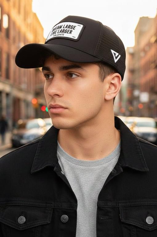 
                  
                    "Dream Large, Live Larger" Trucker Hat — Chase Big, Live Bold - valientecaps
                  
                