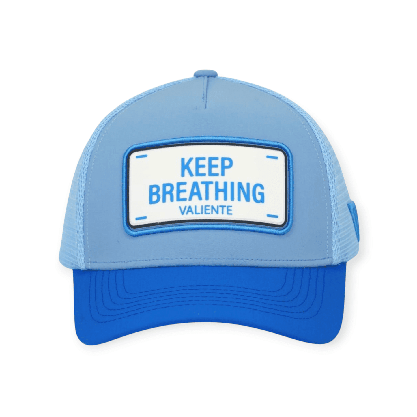 
                  
                    "Keep Breathing" Trucker Hat Premium Rubber Logo - valientecaps
                  
                