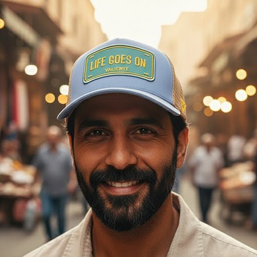 "Life Goes On" Trucker Hat — Keep Moving Forward - valientecaps