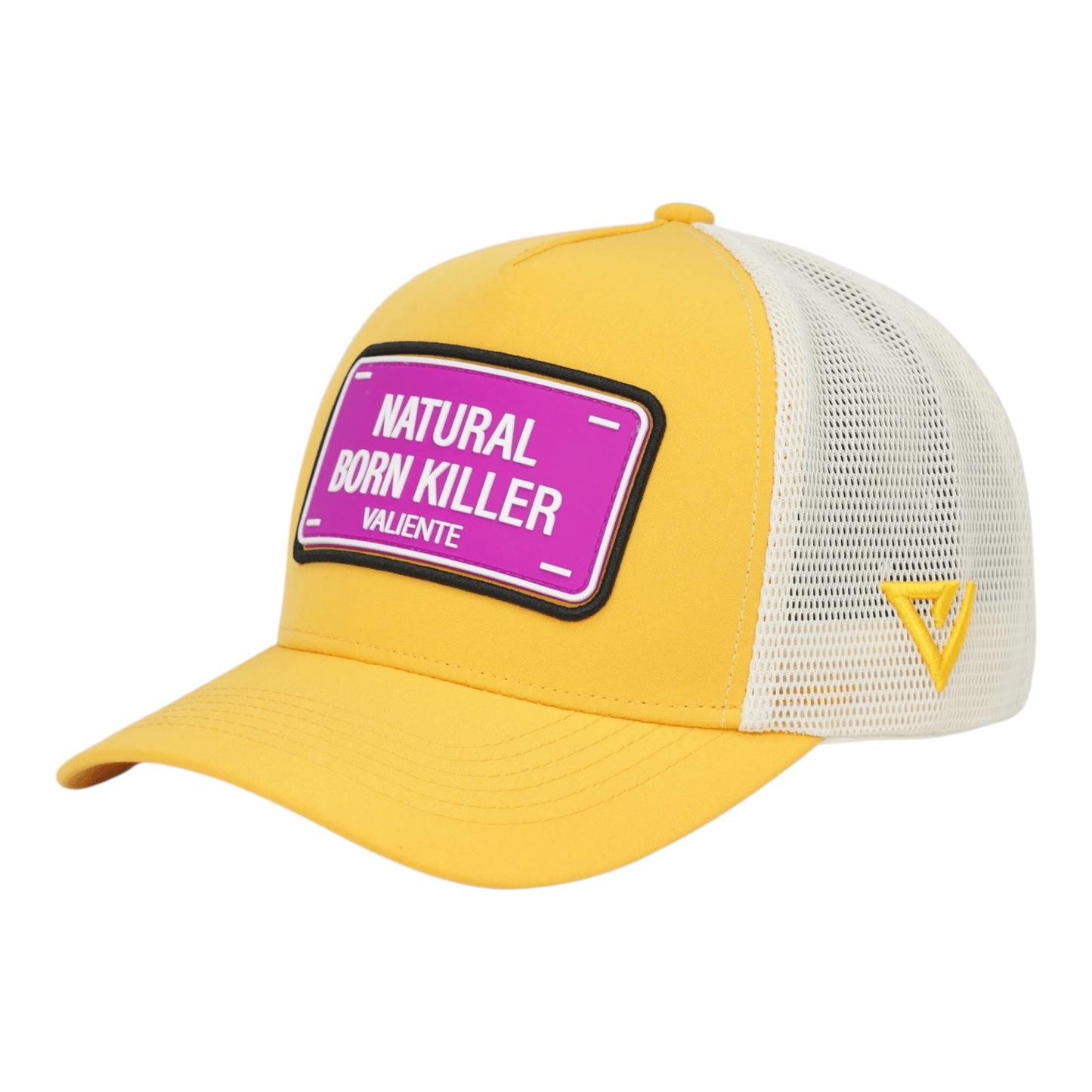 "Natural Born Killer" Trucker Hat Premium Rubber Logo - valientecaps