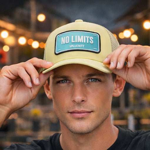 "No Limit" Trucker Hat Premium Rubber Logo - valientecaps