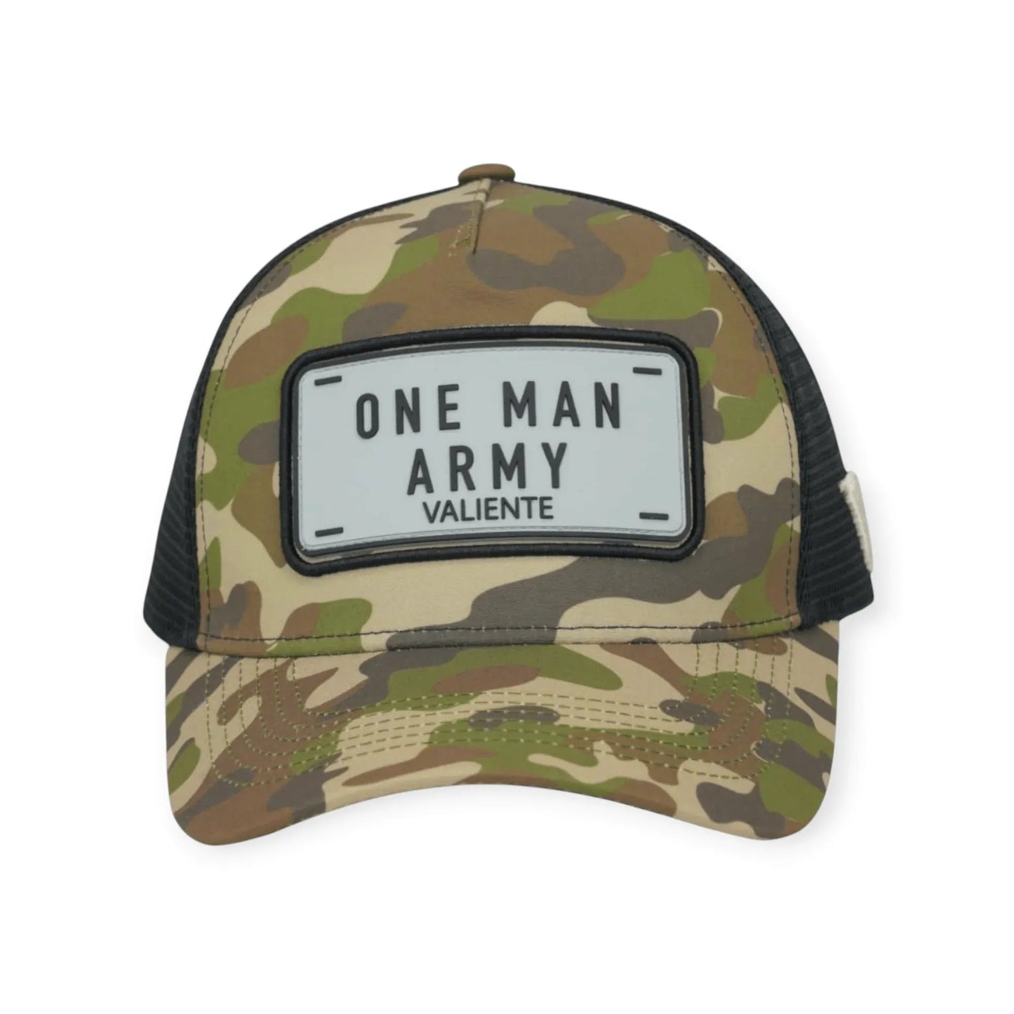 
                  
                    "One Man Army" Trucker Hat Premium Rubber Logo - valientecaps
                  
                
