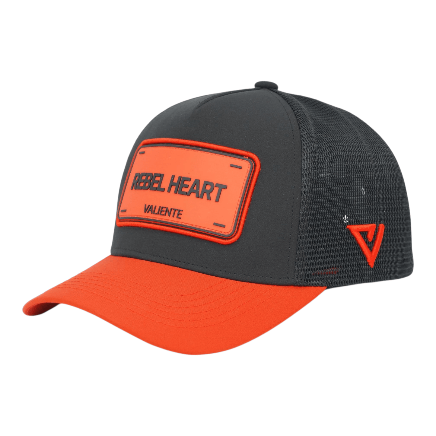 "Rebel Heart" Trucker Hat Premium Rubber Logo - valientecaps