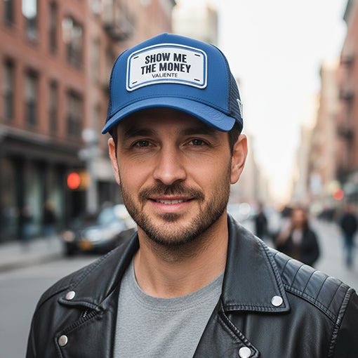 "Show Me The Money Trucker Hat-Hustle Hard, Shine Bright - valientecaps