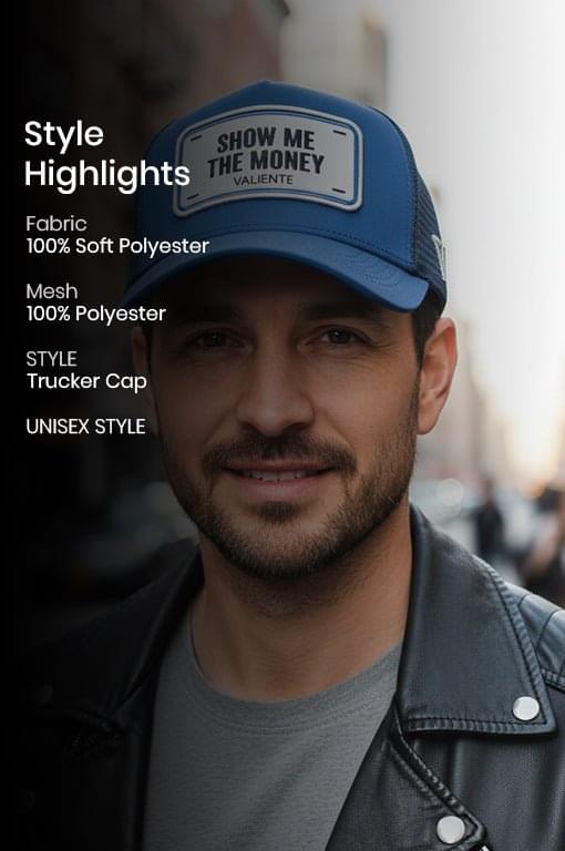 
                  
                    "Show Me The Money Trucker Hat-Hustle Hard, Shine Bright - valientecaps
                  
                
