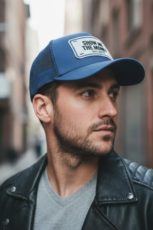 
                  
                    "Show Me The Money Trucker Hat-Hustle Hard, Shine Bright - valientecaps
                  
                