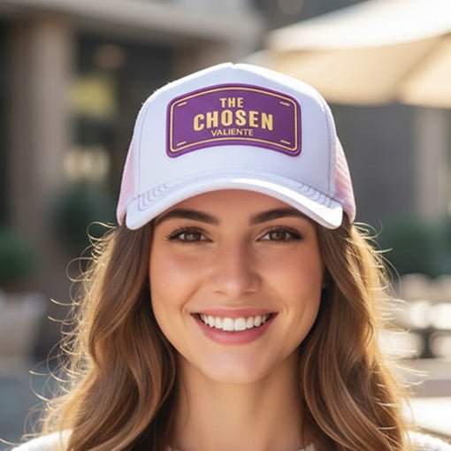 "The Chosen" Trucker Hat Premium Rubber Logo - valientecaps