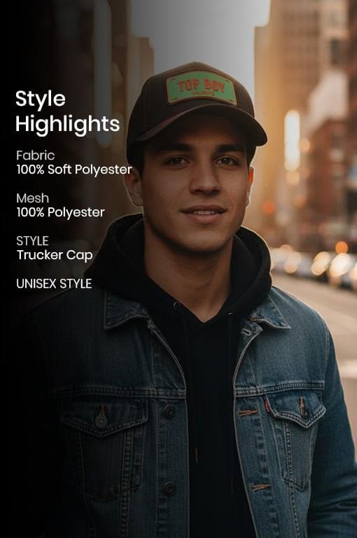 
                  
                    "Top Boy" Trucker Hat Premium Rubber Logo - valientecaps
                  
                